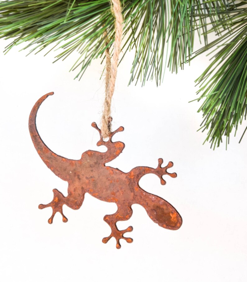 Lizard Metal Ornament Rusty Metal Southwest Christmas Etsy