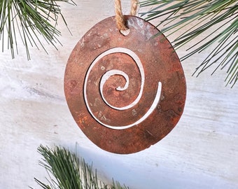 Spiral Mystic Metal Ornament. Christmas Gift. Southwest Decoration.