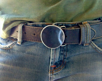 Circle Belt Buckle by WATTO Distinctive Metal Wear / Round Metal Buckle / Belt Buckle for Him/ Belt Buckles For Women/Cool Belt Buckle/Metal