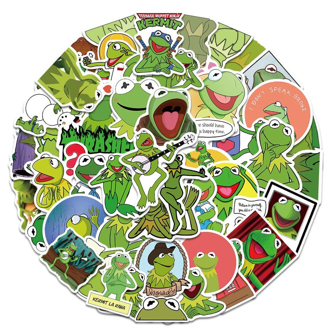 50 Pieces Kermit the Frog Stickers | Original Vinyl Sticker Water