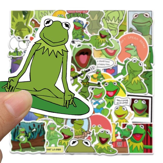 50 Pieces Kermit the Frog Stickers | Original Vinyl Sticker Water