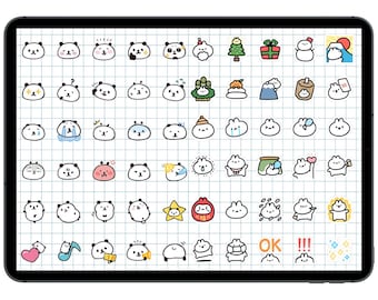 Cute Digital Sticker Pack with 900 PNG Stickers Transparent Background Emoji for Phones and Digital Planners