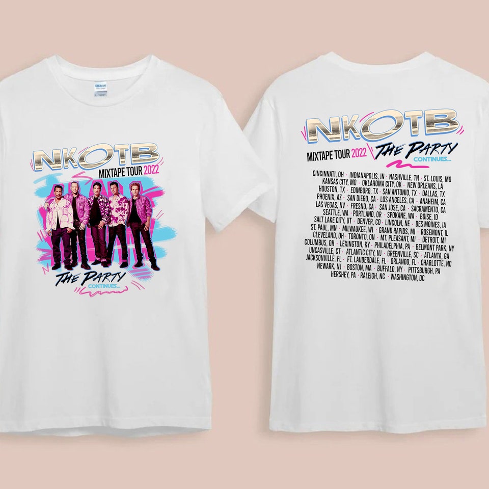 NKOTB Shirt, New Kids On The Block Mixtape Tour 2022 Double Sided Shirt