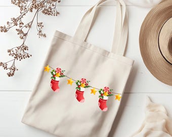 Christmas Tote Bag, Tote Bag, Gift for Her, Merry Christmas Tote, Christmas Gift, Vintage Christmas, Retro Christmas, Merry Christmas