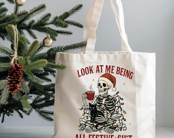 Christmas Tote Bag, Christmas Gift, Vintage Christmas, ASMNStudio