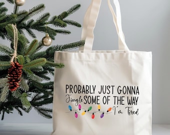 Christmas Tote Bag, Retro Christmas Tote, Vintage Christmas, Christmas Gift, ASMNStudio