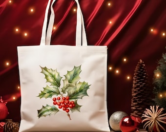 Christmas Tote Bag, Retro Christmas Tote, Vintage Christmas, Christmas Gift, ASMNStudio