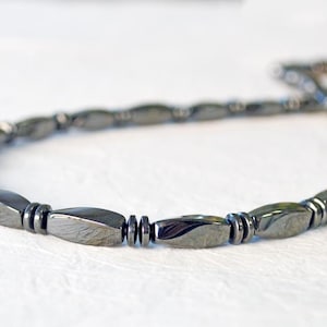 Collier magnétique noir avec fermoir magnétique, collier en hématite, bijoux en hématite magnétique