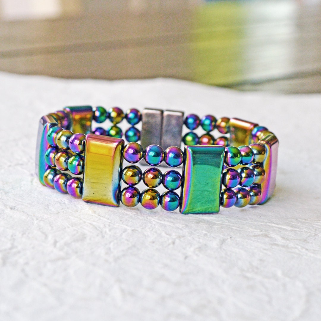 Rainbow Hematite Bracelet – MsKurvygirl