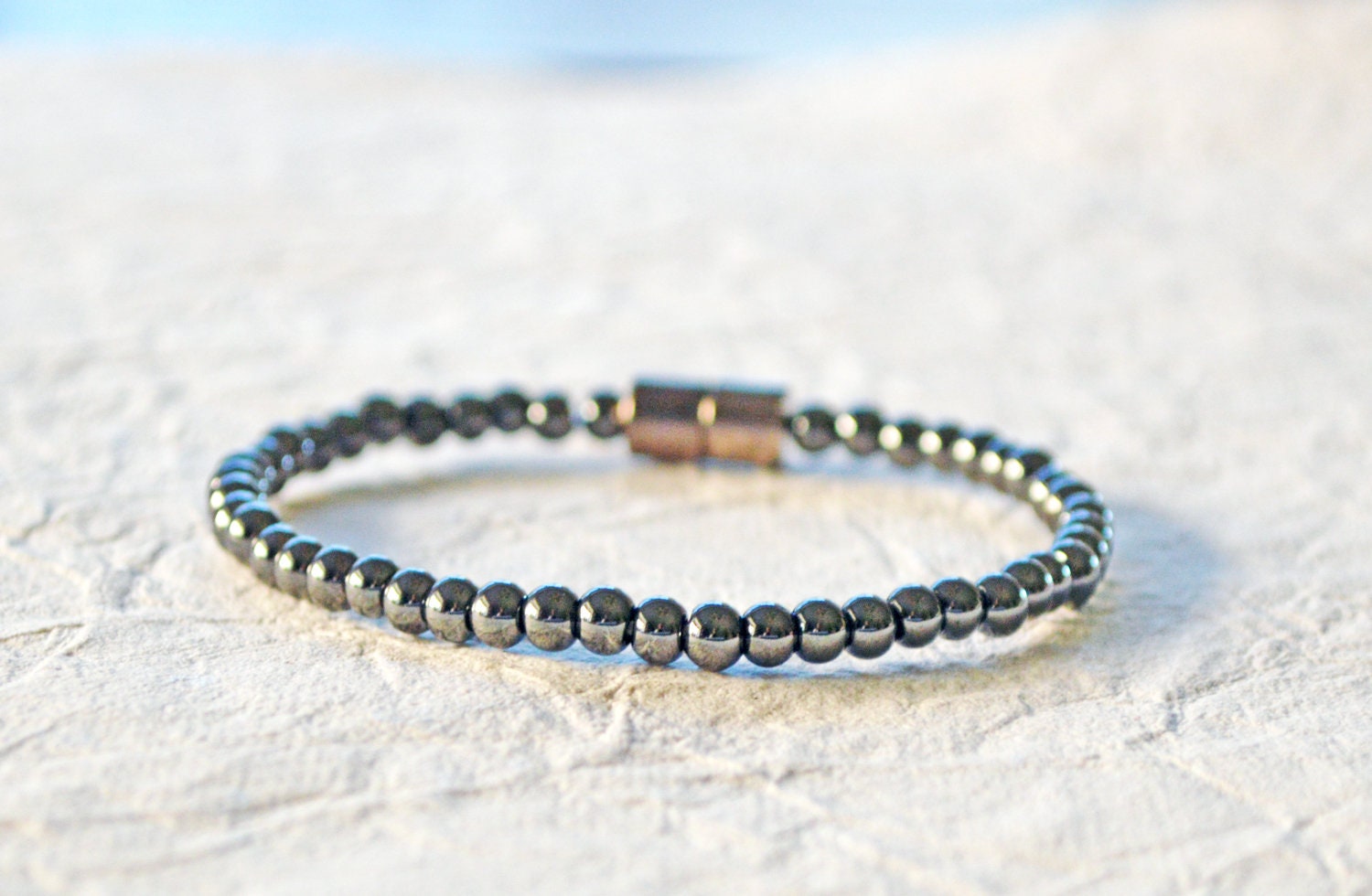 Magnetic Therapy Bracelet With Magnetic Clasp, Magnetic Hematite Bracelet  for Women, Black Hematite Jewelry, Blue Czech Glass Bracelet - Etsy