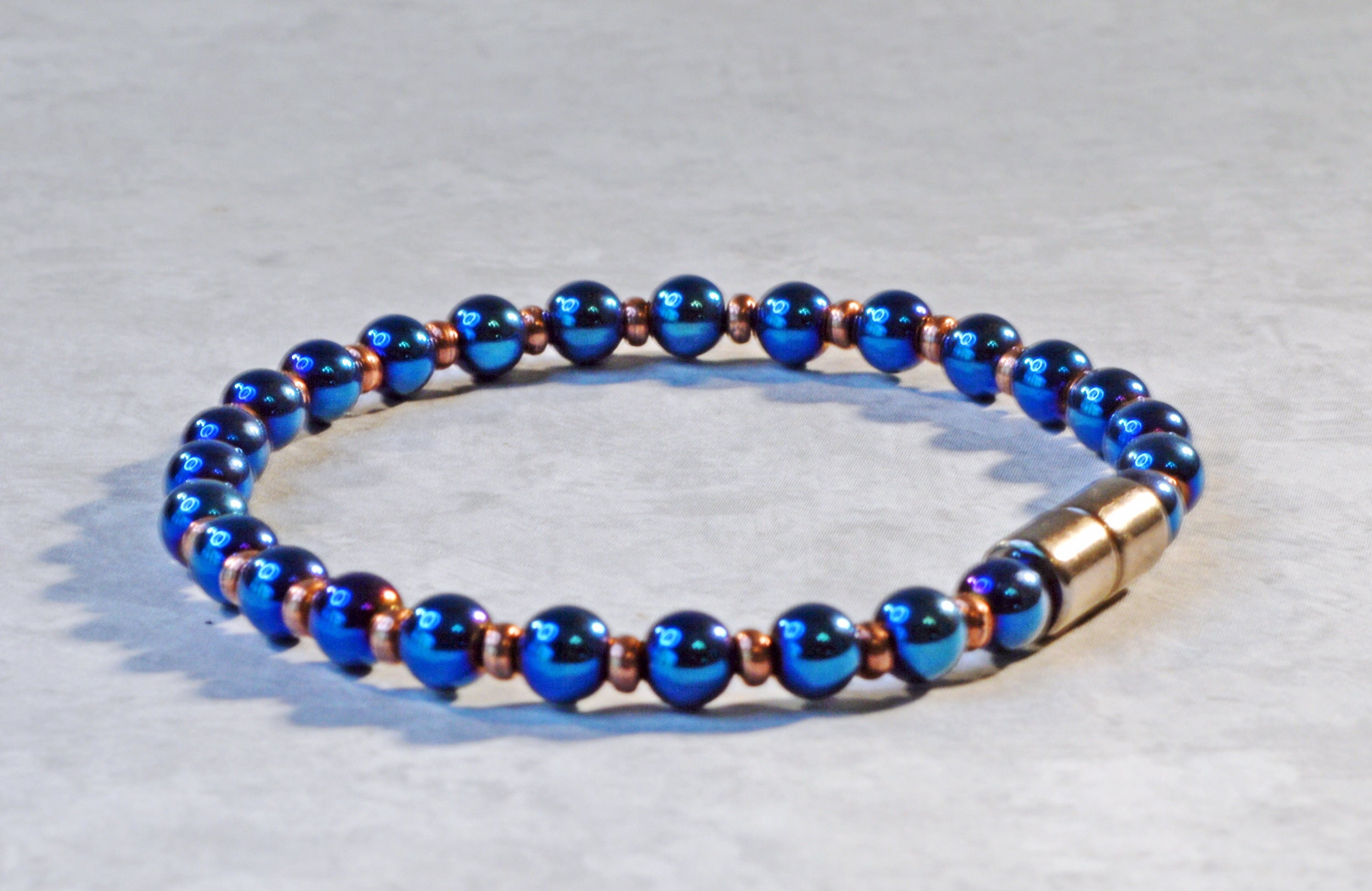Bracelet for Woman Blue Metallic Bracelet Etsy