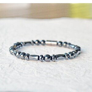 Magnetic Bracelet for Men Black Hematite Wellness Jewelry