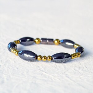 Magnetarmband für Frauen, Magnetverschluss Armband, Hämatit Schmuck Schwarz/Gold