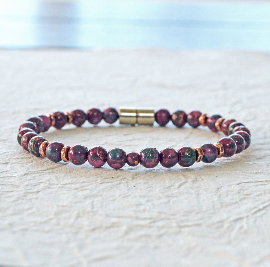Burgundy Bracelet With Clasp, Anklet