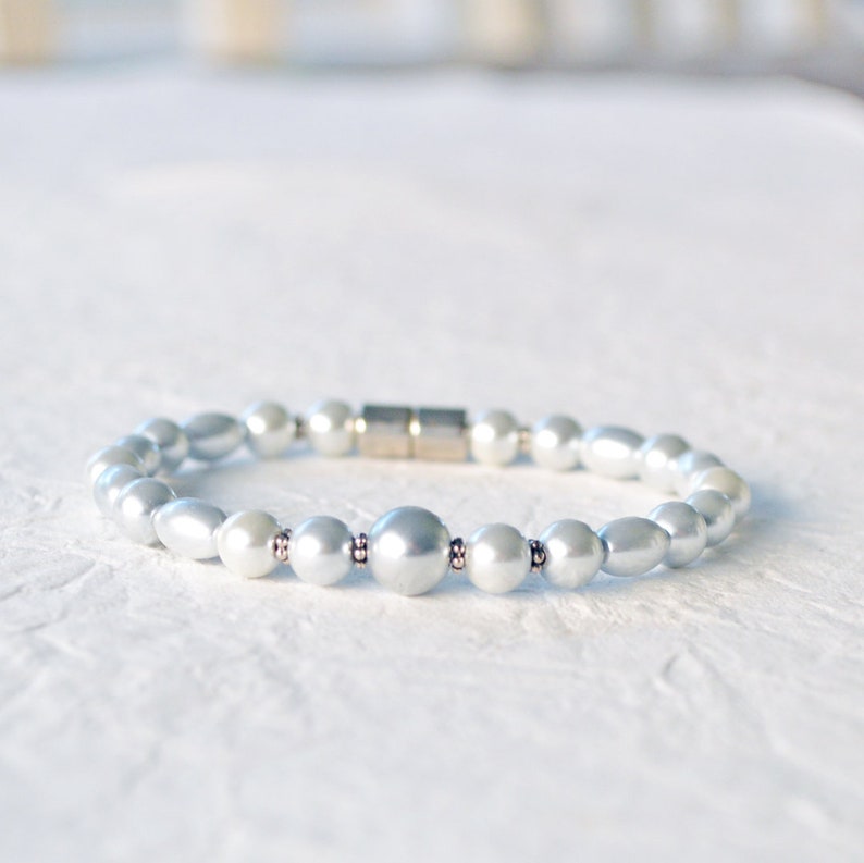 Silver Hematite Bracelet With Clasp,