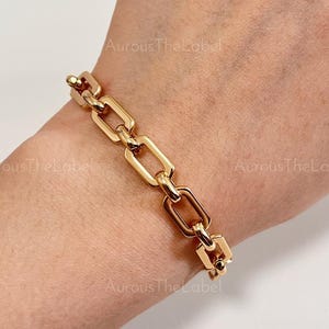 Minimalist Link Bracelet, Statement Chain Bracelet, 18K Gold Layering Bracelet, Chunky Link Bracelet, Bold Chain Bracelet, Everyday Bracelet