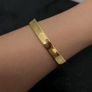 Minimalist Gold Cuff Bracelet, Statement Open Cuff, Modern Cuff Bracelet, Uneven Surface Bangle, Hammered Bangle Bracelet, Bold Cuff Bangle