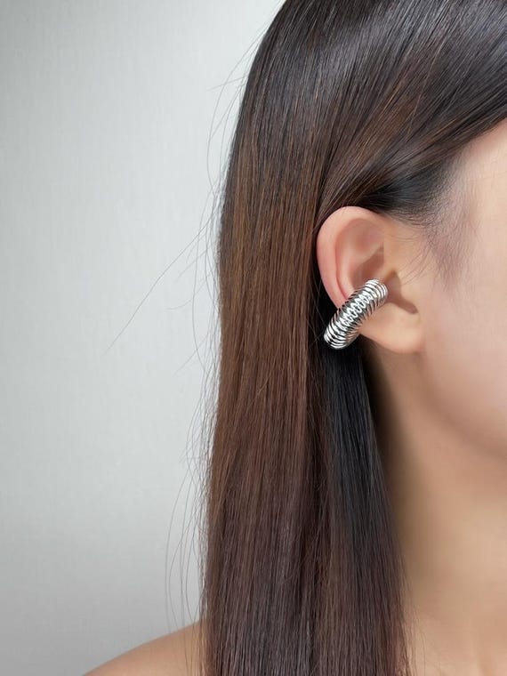 Chunky Ear Cuff, Geometric Tube Hoop Ear Cuff, Minimalist Ear Cuff