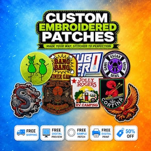 custom embroidered patches , Custom logo Patches , Custom Iron On Patches ,Custom VELCRO Hook & Loop Patches ,Custom Sew on Patches