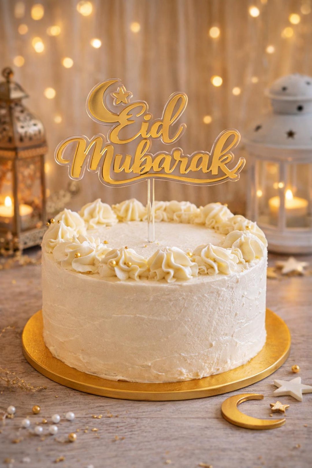 Cake Topper Eid Mubarak Dor D coration G teau A d Blanc Ou cake-topper-eid-mubarak-dor-d-coration-g-teau-a-d-blanc-ou