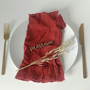 Segnaposto in legno con nome • Personalizzato • Decorazione da tavolo per battesimo, matrimonio o compleanno