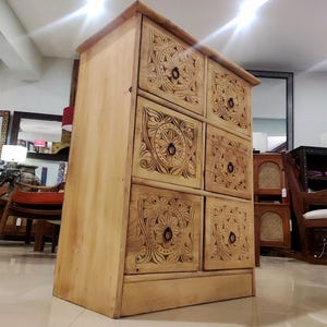 Handmade Wooden 6-Drawer Chest – Vintage Storage Cabinet