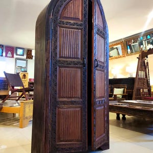 Handmade Antique Collectors Cupboard – Solid Pine Wood Storage Cabinet