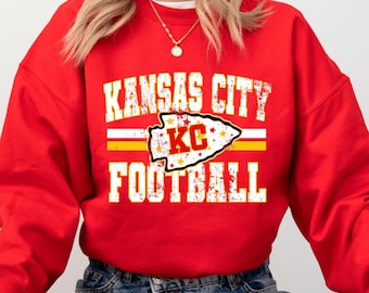 Y2K NFL Kansas City Chiefs Sweatshirt Vintage Printed Big Graphic Crewneck Pullover Large Size Etsy Ireland