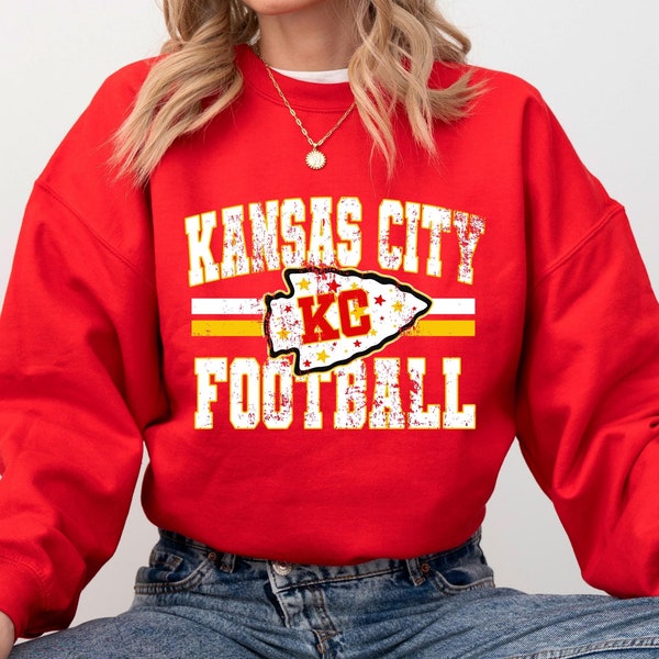 Vintage Kansas City Football Sweatshirt, Trendy Kansas City Fan Shirt, Football Crewneck, Kansas City Hoodie, Game Day Sweater,Taylor Travis