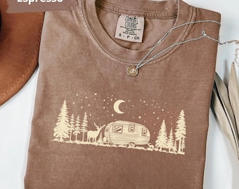 Adventure Awaits Comfort Colors Shirt, Adventure Shirt, Camping Shirts, Mountain Tshirt, Hiker Shirt, Nature Lover Shirt, Camping Gift