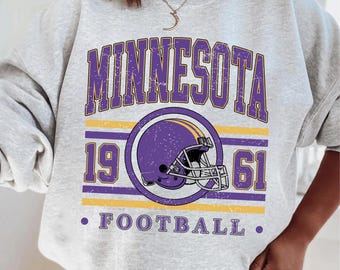 Vintage Minnesota Football Sweatshirt: Trendy Game Day Crewneck