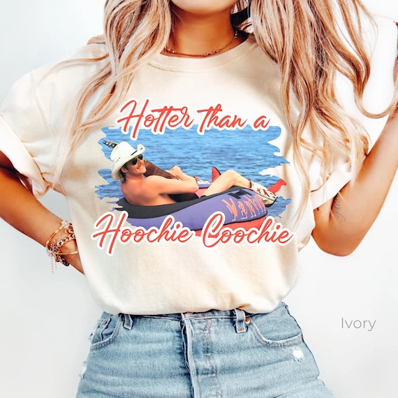 Hotter Than A Hoochie Coochie  Comfort Colors Shirt, Meme Summer Vacation Tshirt, Music Lover Tshirt, 90s Country Music, Trendy Summer Tee