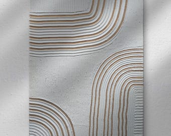 Gipskunst, minimalistische schilderkunst, 3D-getextureerde muurkunst, getextureerde schilderij, minimalistisch, getextureerde muurkunst, abstracte kunst