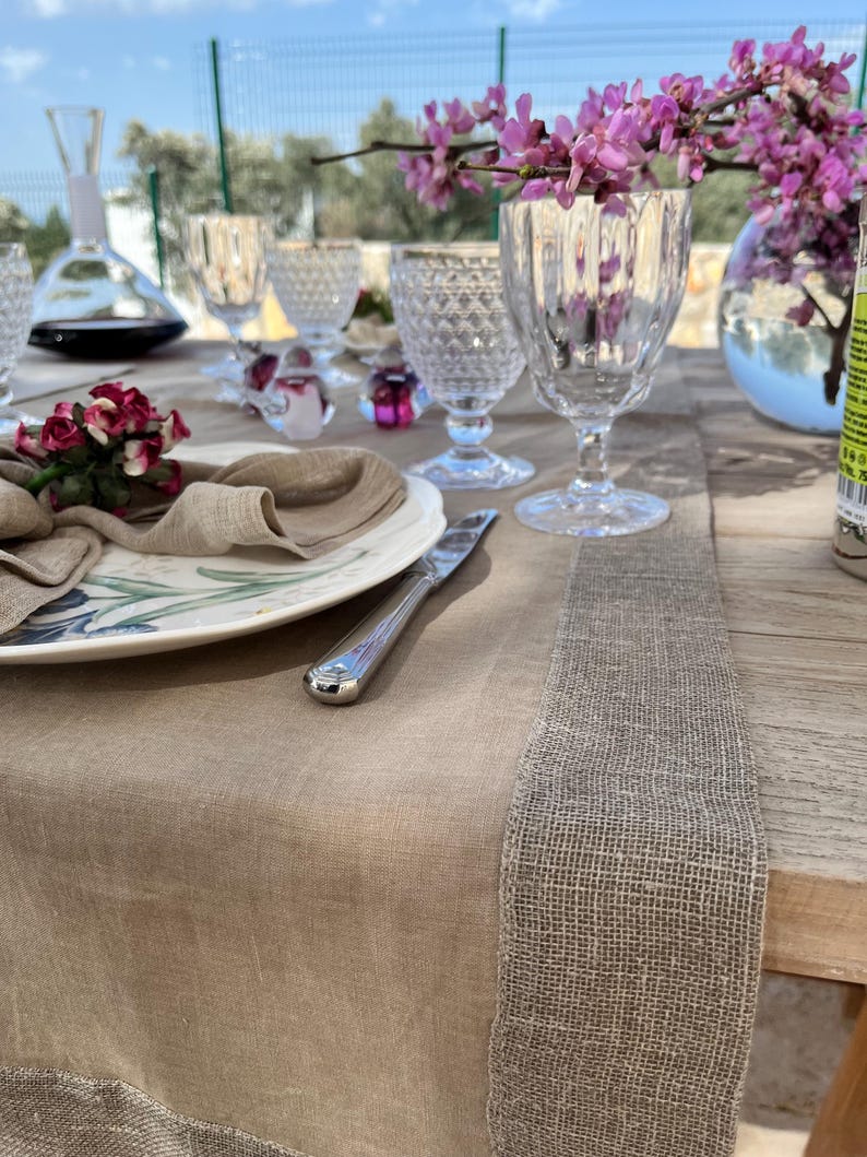 Handcrafted Linen Runner, 100% Pure Linen 8211 - Etsy