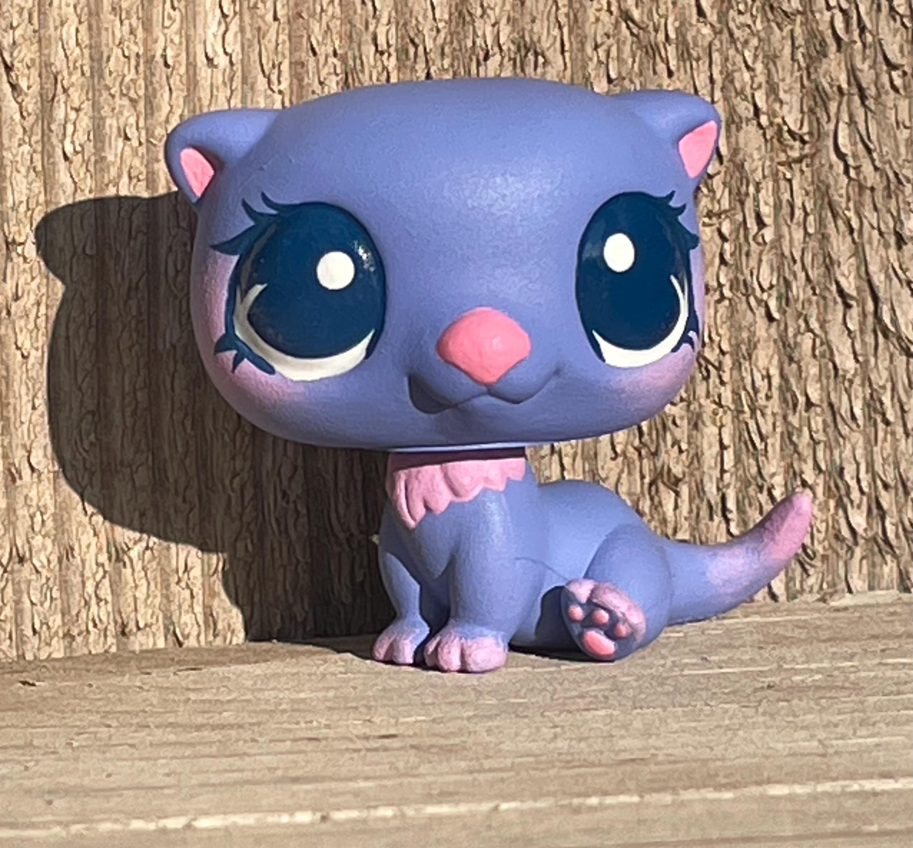 Lps Purple Otter Littlest Pet Shop G7 Otter With Boba Milk Tea