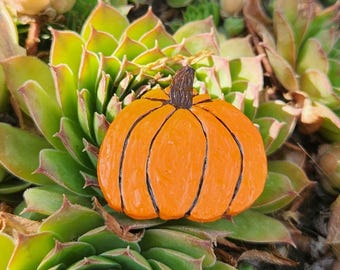 pumpkin pin handmade hand sculpted halloween