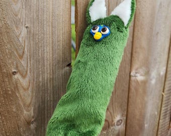 thin long furby inspired posable plush handmade