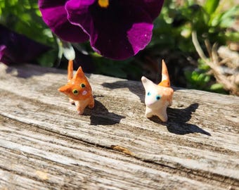 cat kitten polymer clay figure animal miniature figurine handmade