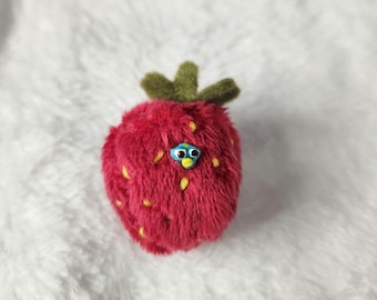 strawberry furby inspired plush oddbody handmade