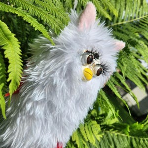 white long furby inspired oddbody furbies worm on a string handmade