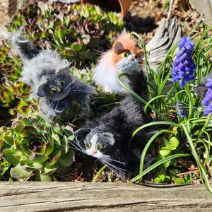 cat kitten art doll, plush animal figure *read description*