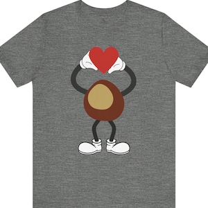 Buckeye de dibujos animados / Corazón / Diseño caprichoso / Regalo perfecto / Ropa informal / Tallas para adultos y niños / Ohio Nut /