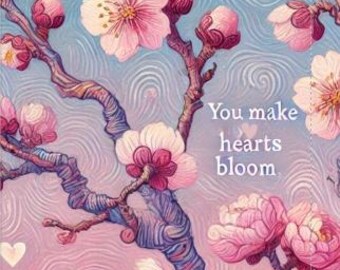 de voeux de fleur d'amandier Van Gogh | Carte de gentillesse imprimable (téléchargement numérique)