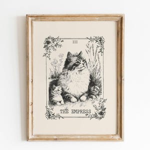 The Empress Tarot Card Cat Print: Antique Astrology Art (Digital Download)