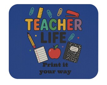 Personalized Teacher Life Mouse Pad, Custom Name Teacher Gift, Back to School Desk Accessory, Cute Classroom Decor for Educators