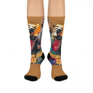 Chris Brown Breezy Bowl Fan Socks 20th Anniversary Edition | Collage Crew Socks in 6 Colors