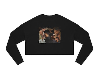 R n B Tour Frauen abgeschnitten Sweatshirt | R n B Universitäts-Rückendruck
