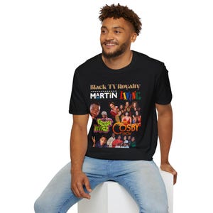 Black TV Royalty Unisex Softstyle T-Shirt, Iconic Sitcom Shirt, Comfy Graphic Tee, Family Reunion Top, Gift for TV Lovers, Nostalgic Apparel