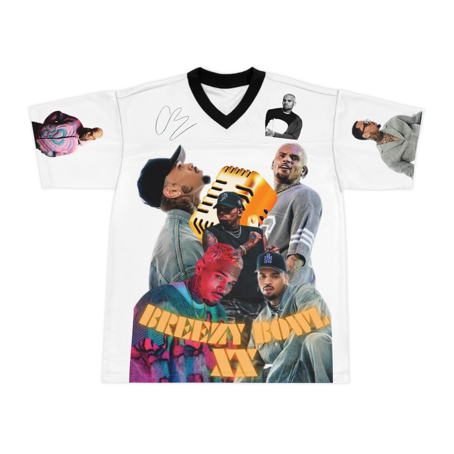 Chris Brown Breezy Bowl XX Jersey 20year Music Tribute Fan Shirt