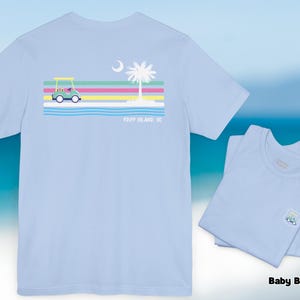 フリップアイランドSCグラフィックTシャツ - ユニセックスジャージー半袖シャツ、パルメット、ローカントリービーチシャツ、ソフトサマーTシャツ、カジュアルアイランド、ゴルフカート